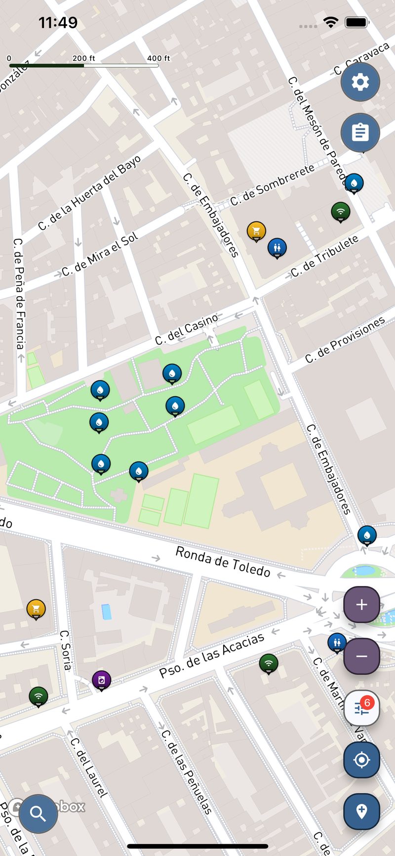 Preview of showers, laundry and water points for backpackers